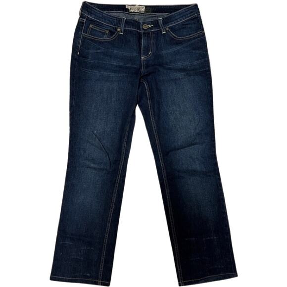 American Rag Cie Low Rise Straight Cut Dark Wash Jeans size 9R 28.5” Inseam - Picture 1 of 8